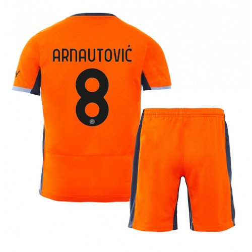 Fotbalové Dres Inter Milan Marko Arnautovic #8 Dětské Alternativní 2023-24 Krátký Rukáv (+ trenýrky)